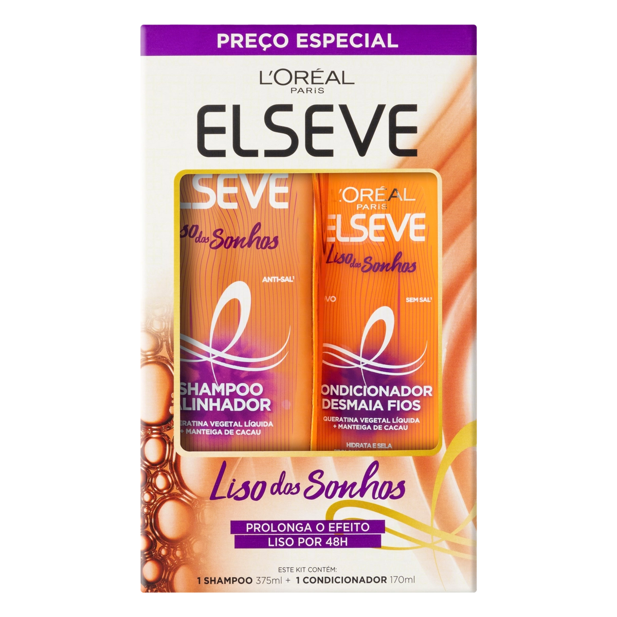 Kit Shampoo + Condicionador Elseve Liso Dos Sonhos