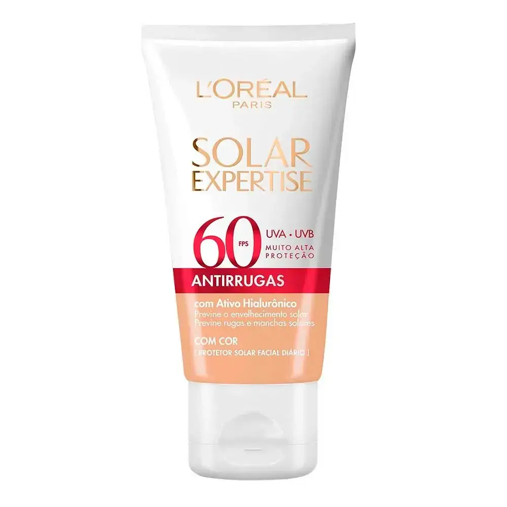 L'ORÉAL PARIS SOLAR EXPERTISE ANTIRRUGAS FPS 60 COM COR - PROTETOR SOLAR FACIAL 40G