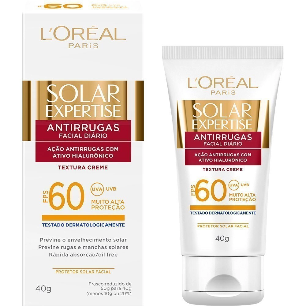 Prot Solar Loreal Paris Solar Expertise Antirrugas Fps 60 40de:39,49 Por:36,89 Economia:6,58