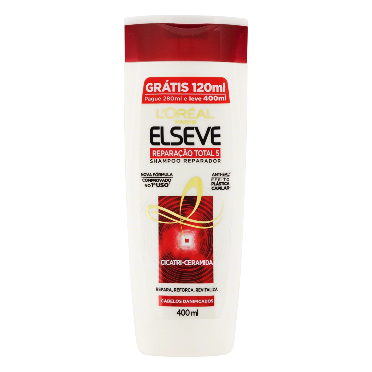 Shampoo Loréal Paris Elseve Reparação Total 5 Frasco Leve 400ml Pague 280ml