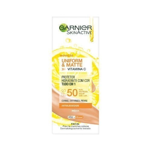Hidratante Protetor Uniform Matte 40g Fps 50 Media Garnier