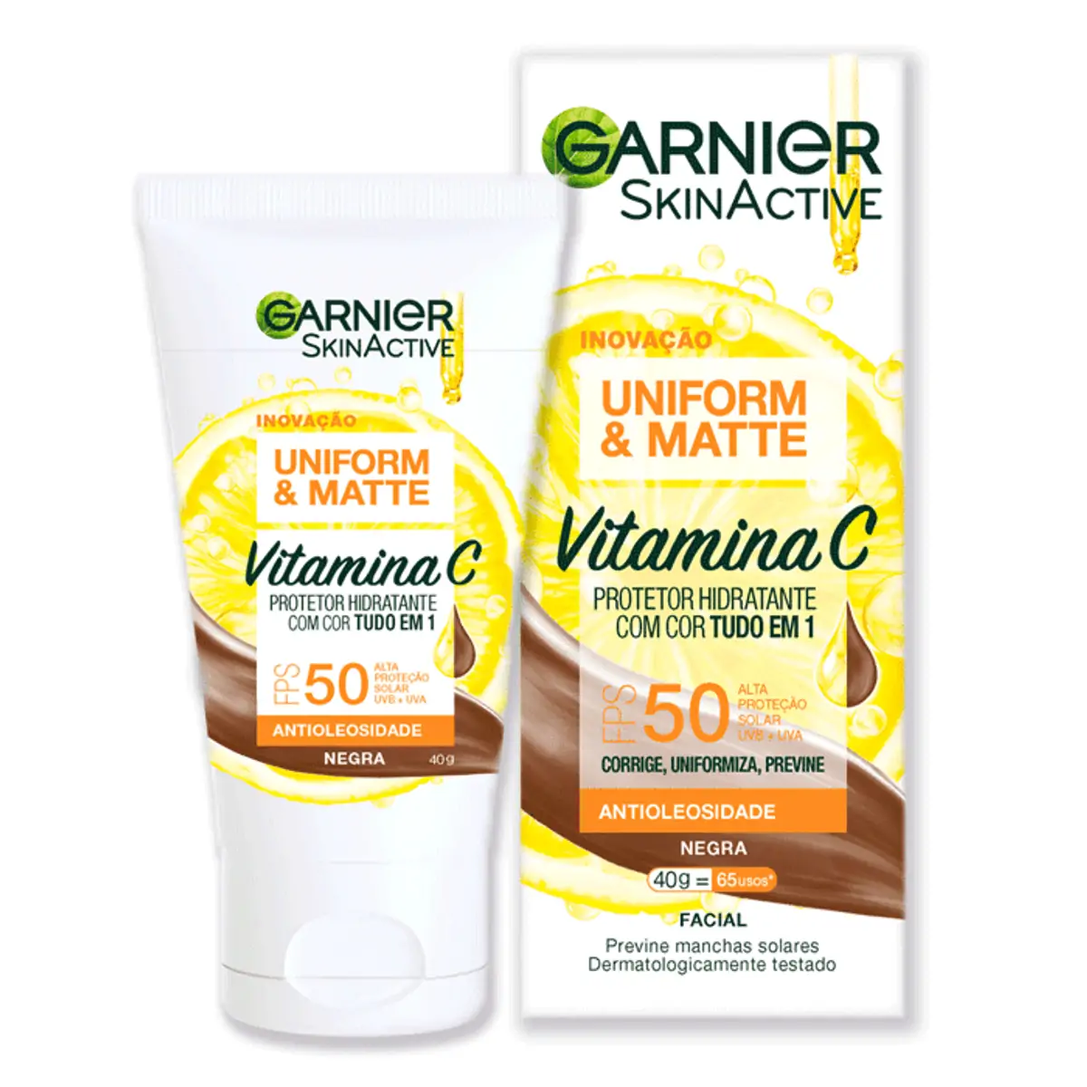 Hidratante Protetor Garnier Uniform & Matte Fps 50 Negra 40g