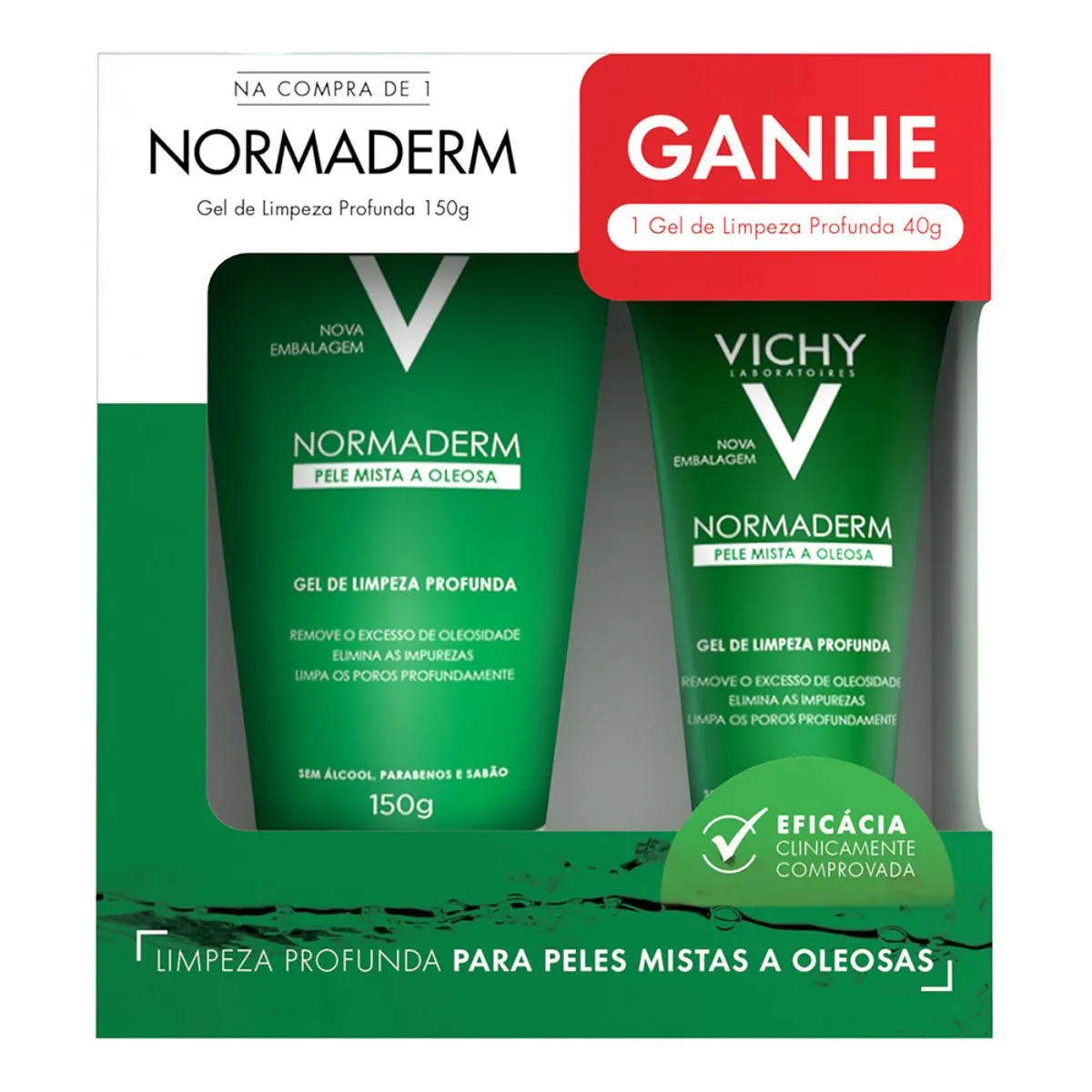 Kit Normaderm Vichy Gel De Limpeza Profunda Para Pele Oleosa 150g 60g