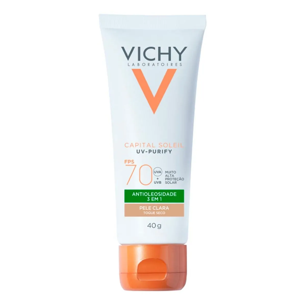Protetor Solar Facial Vichy Capital Soleil Uv Purify Fps70 Pele Clara 40g