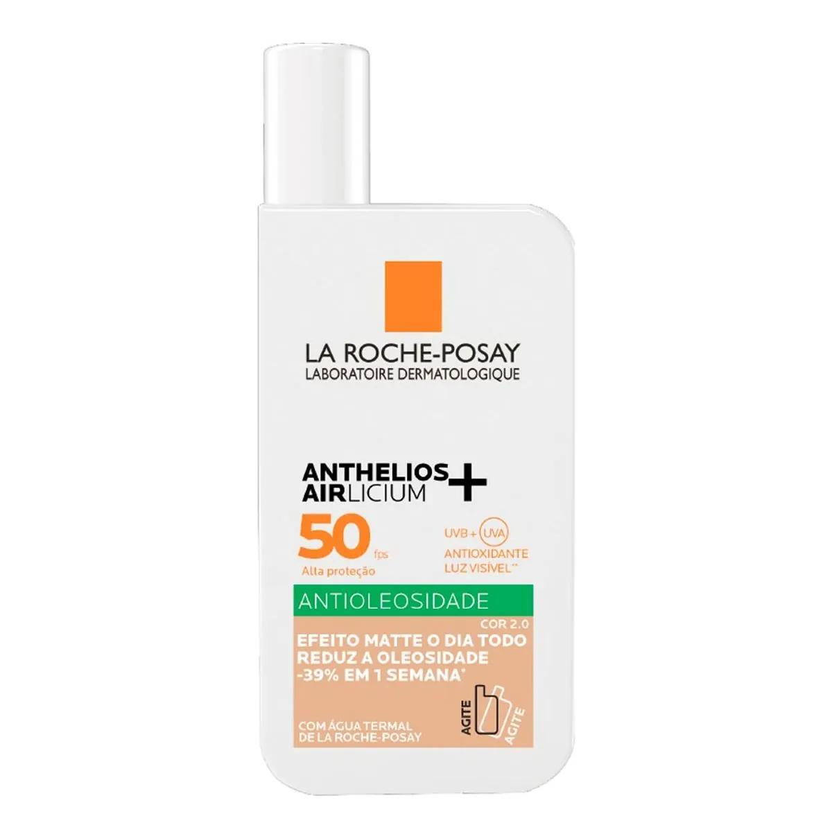 Protetor Solar Facial La Roche-Posay Anthelios Airlicium Fluido Antioleosidade com Cor 2.0 FPS 50 com 40 ml
