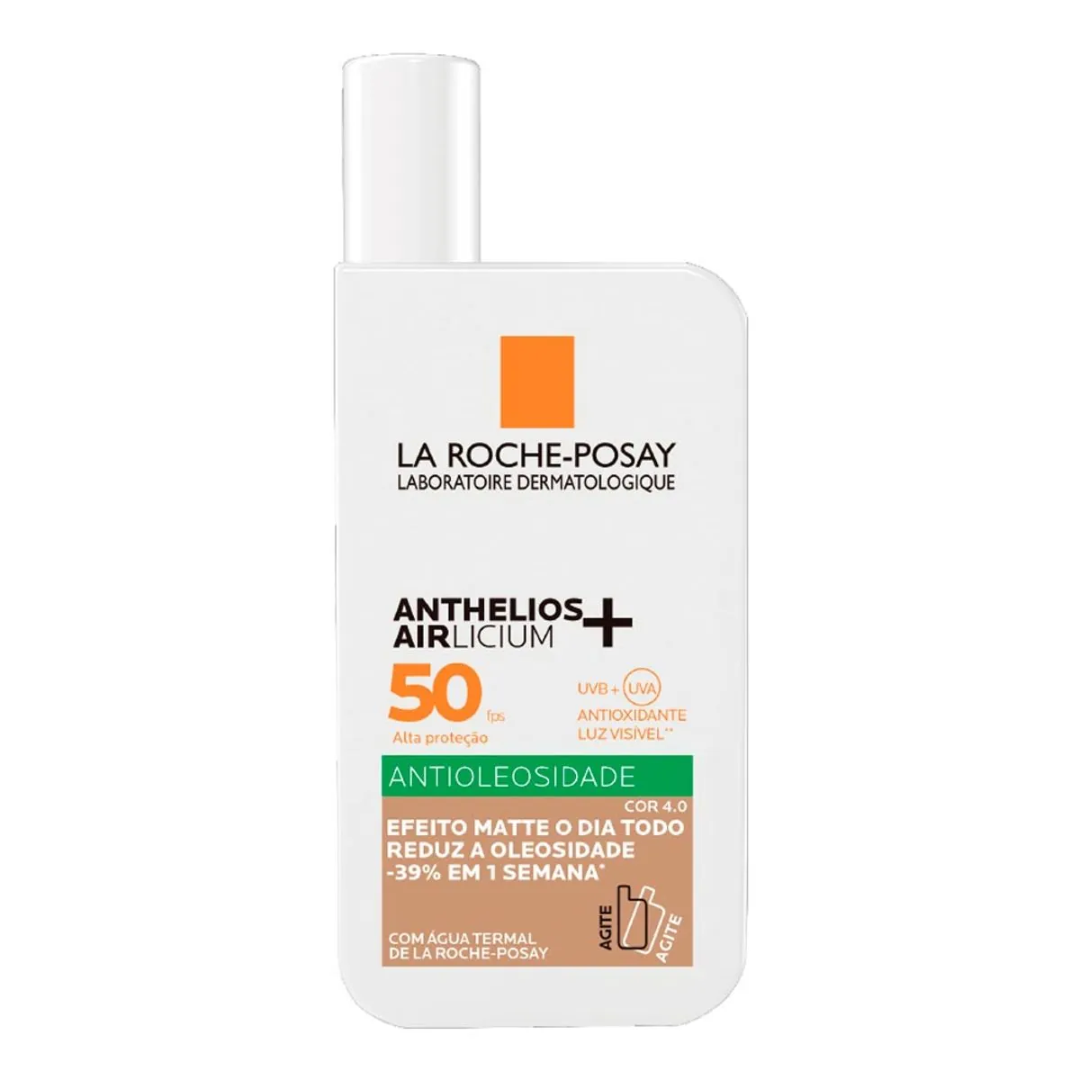 Protetor Solar Facial La Roche-Posay Anthelios Airlicium Fluido Antioleosidade com Cor 4.0 FPS 50 com 40 ml
