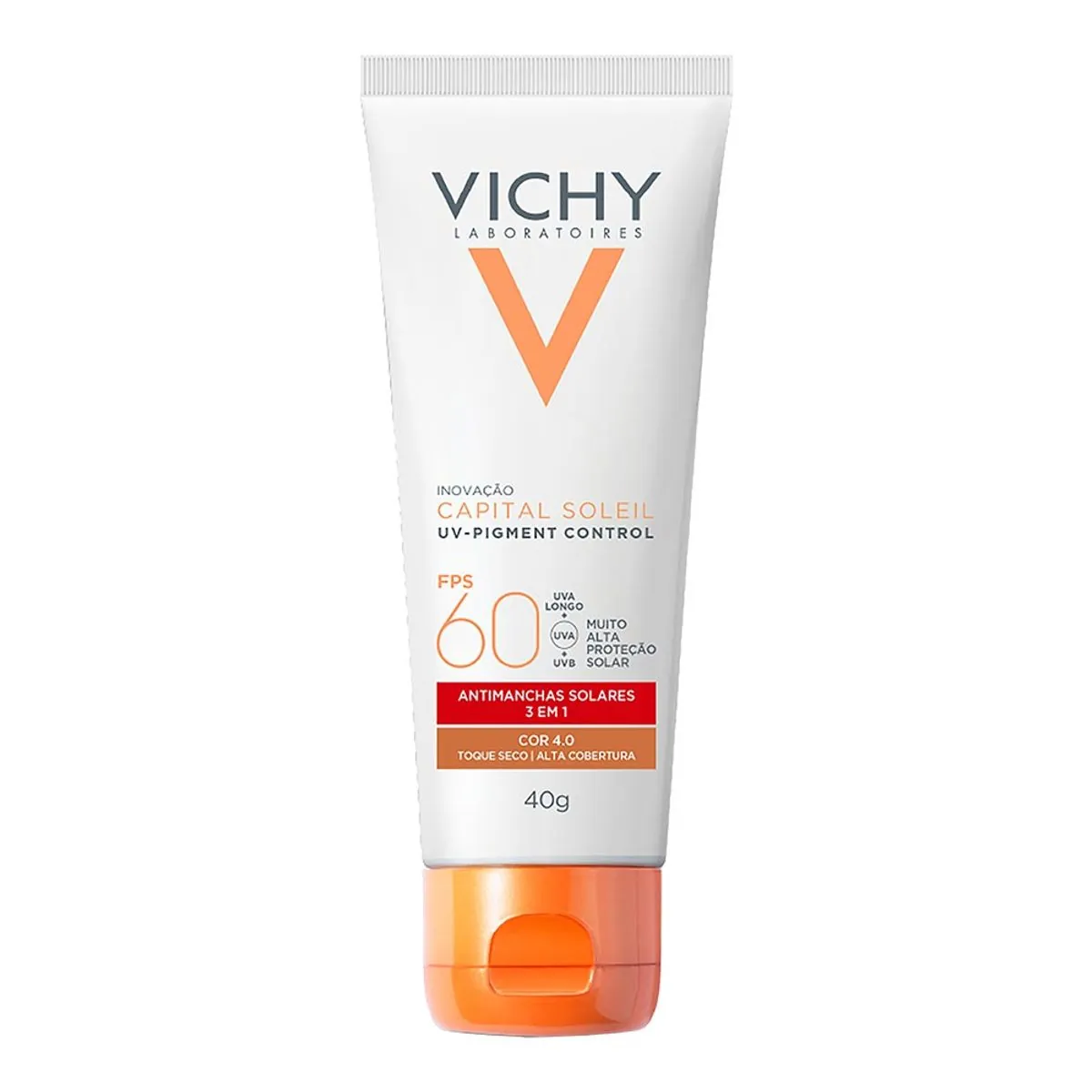 Protetor Solar Facial Toque Seco Antimanchas Com Cor 4.0 Fps 60 Vichy Capital Soleil Uv Pigment Cont