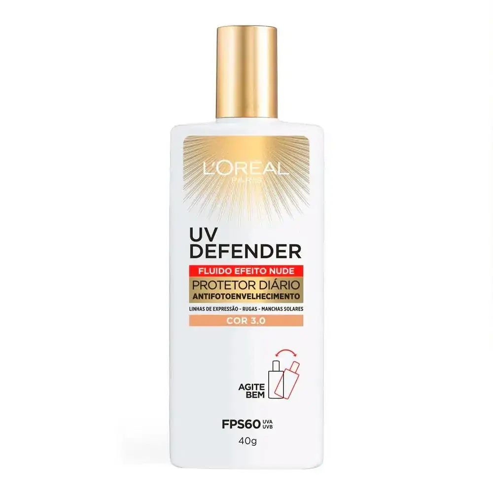 Protetor Solar Loréal Uv Defender Fluido Fps 60 Cor Média