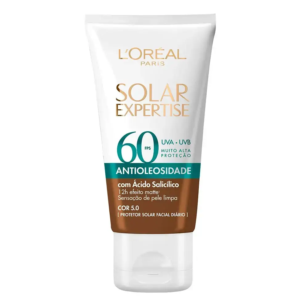 Protetor Solar Facial L'Oréal Paris Solar Expertise Antioleosidade FPS 60 Cor Negra FPS 60 com 40 g