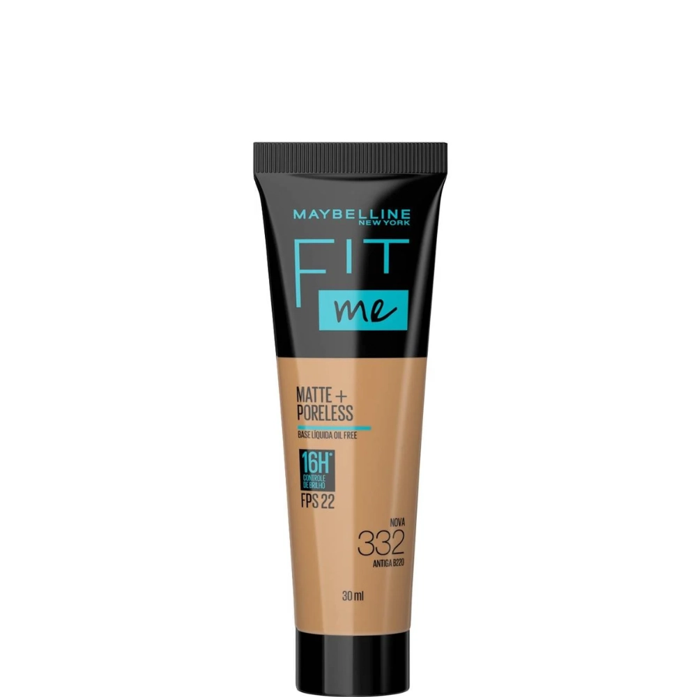Base Líquida Matte Poreless Fps 22 332 Maybelline Fit Me 30ml
