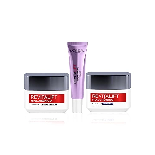 Kit Tratamento Facial Loréal Paris Revitalift Hialurônico: Creme Dia Noite Olhos