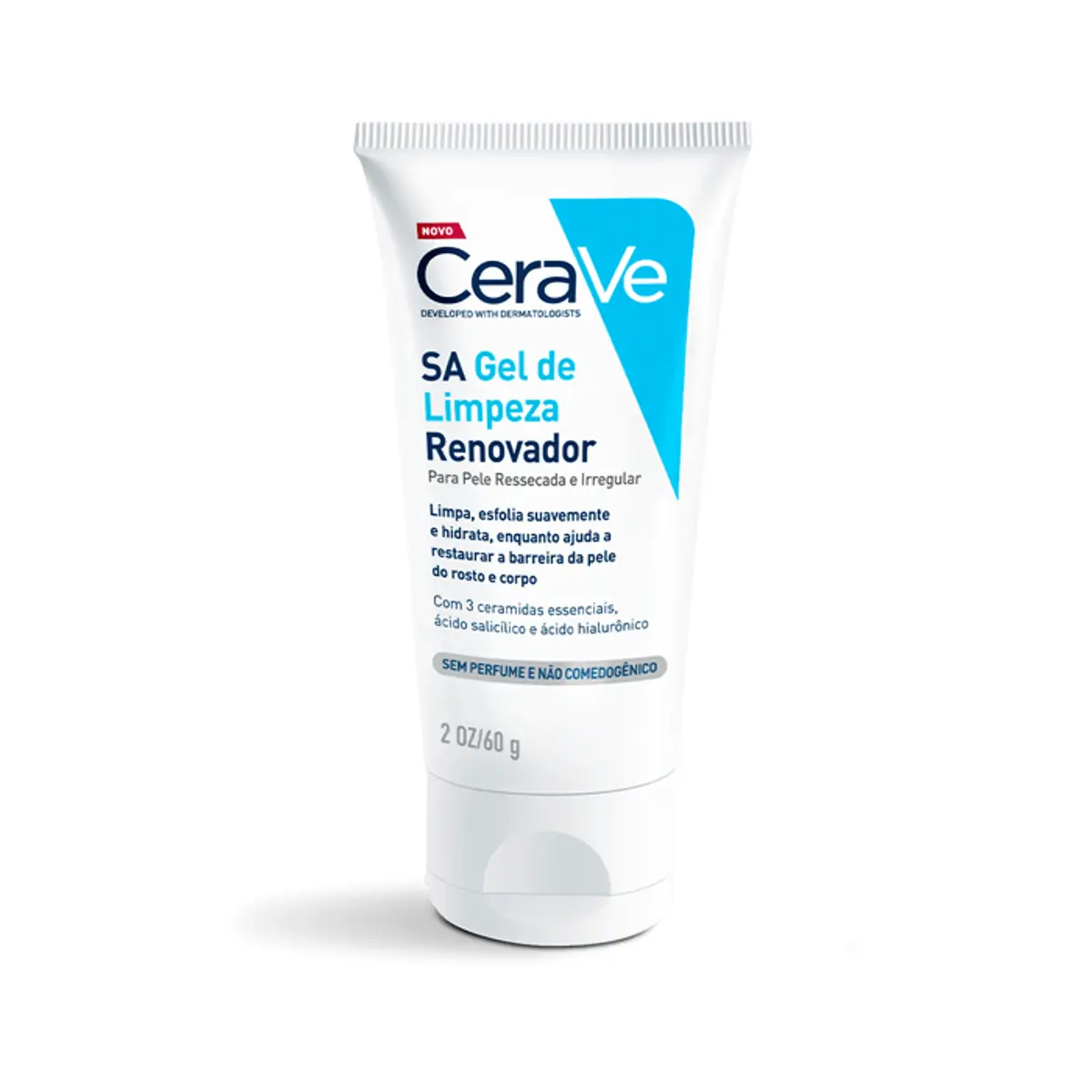 Cerave, Sa Gel De Limpeza Renovador, Com ácido Salicílico, ácido Hialurônico E Efeito Esfoliante 60g