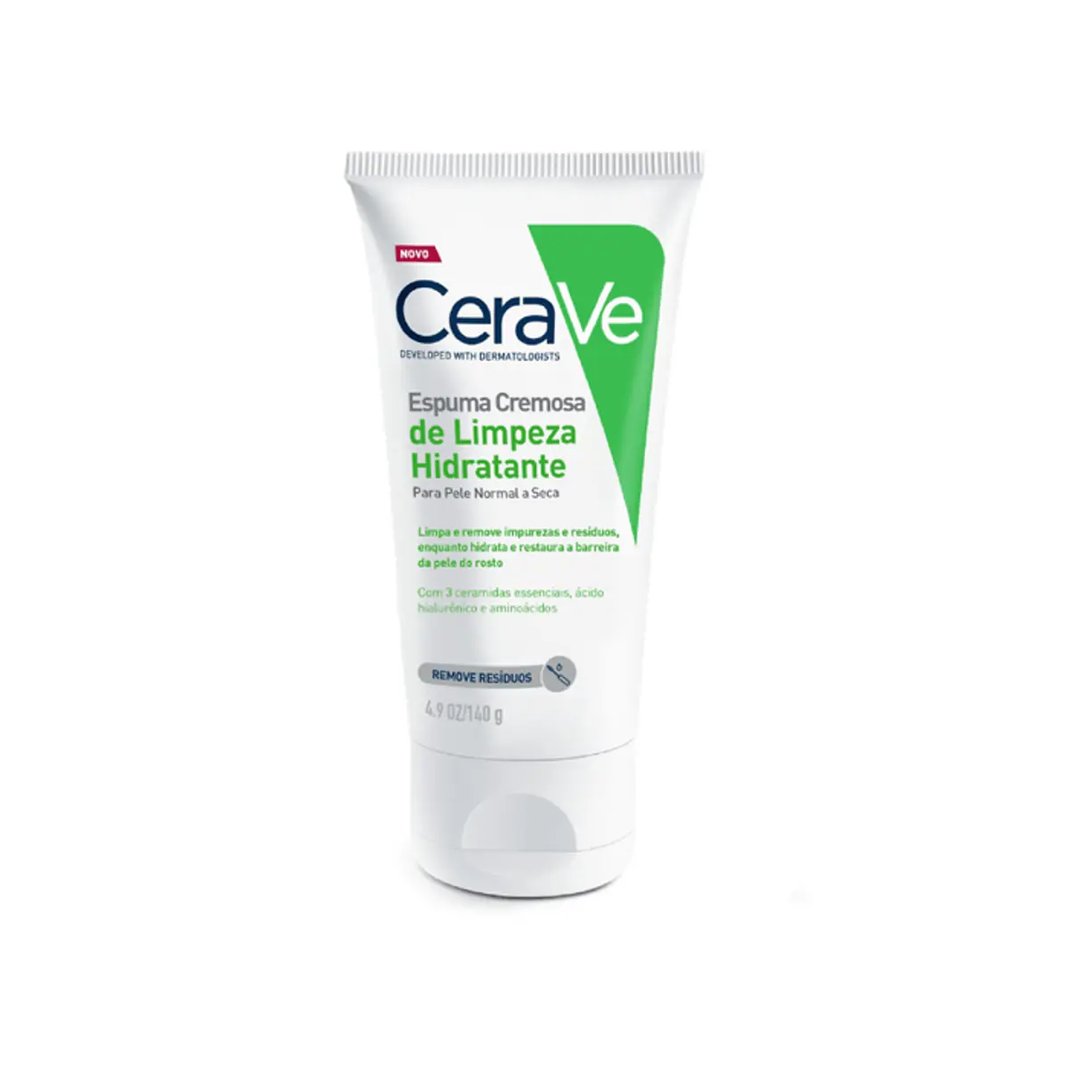 Cerave, Espuma Cremosa De Limpeza Hidratante, Com ácido Hialurônico 140g