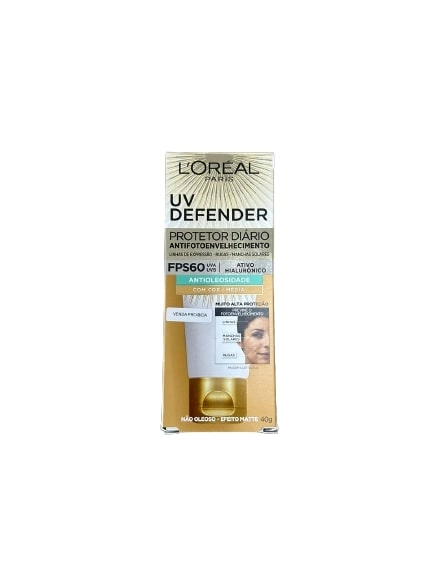 Protetor Diario Uv Defender 40g Cor Media Fps 60 Loreal