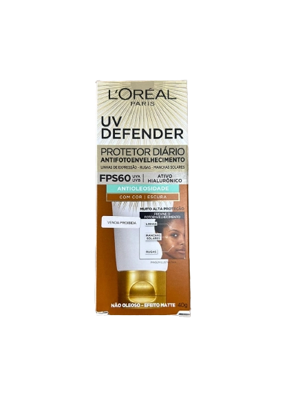 Protetor Diario Uv Defender 40g Cor Escura Fps 60 Loreal