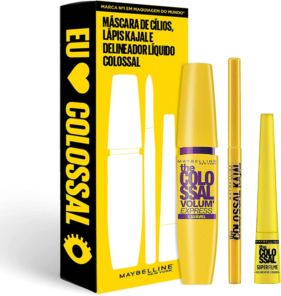 Kit Colossal Lapis Mascara E Delineador Maybelline