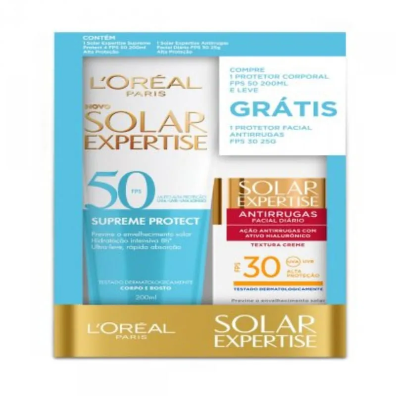 Kit Protetor Solar Corporal 200ml + Expertise Facial 25g L'Oréal