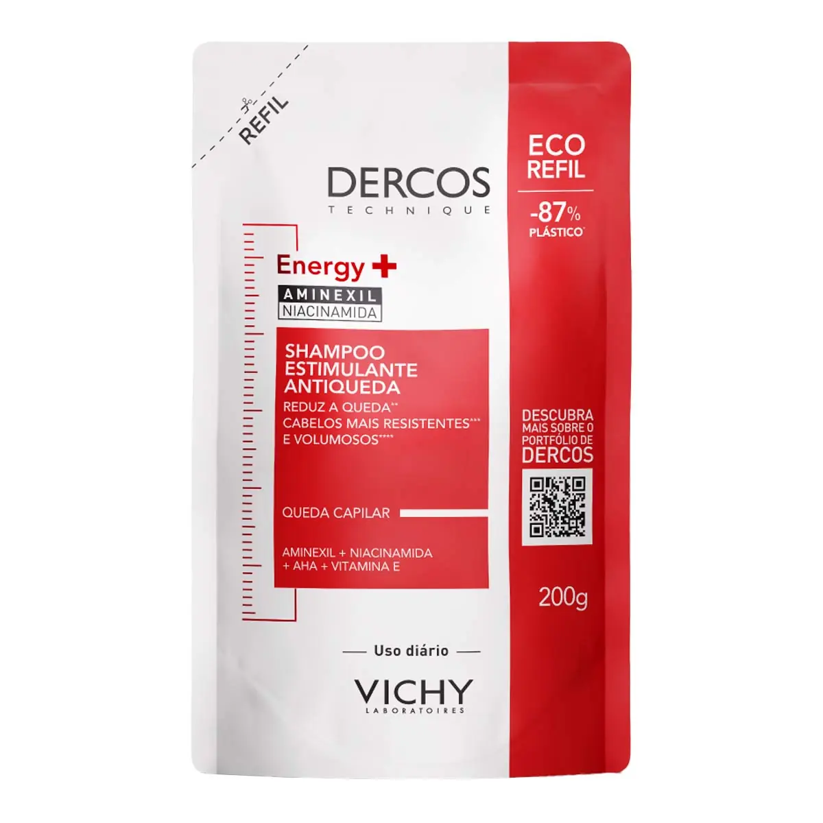 Refil Shampoo Antiqueda Dercos Energy Vichy 200g