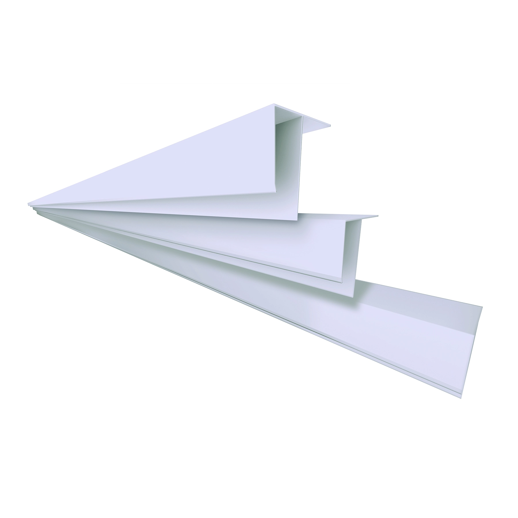 Acabamento em PVC Arremate Tipo F Branco gelo 3,8x3x2,6x600 Plastilit