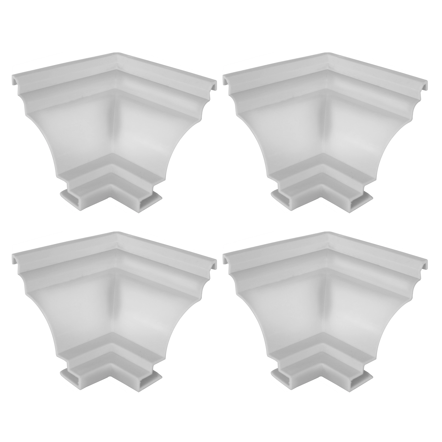 Moldura Canto Interno Colonial em PVC Branco Neve com 4 Unidades Plastilit