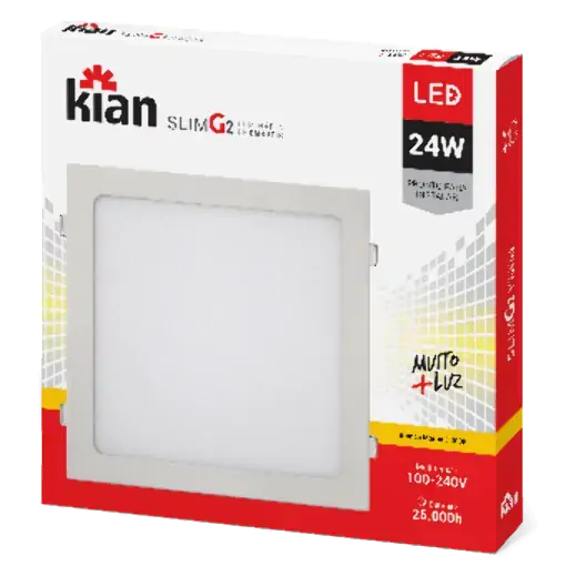 Led Plafon Emb Quad Bc 24/25w 3000k