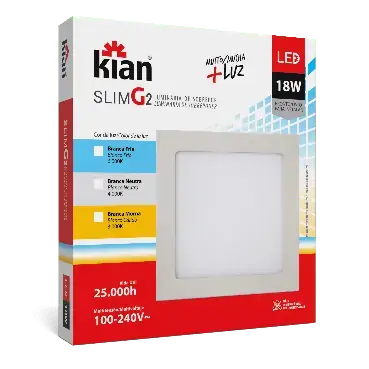 Luminaria Sob Qd Slim 18w 6,500k Economax