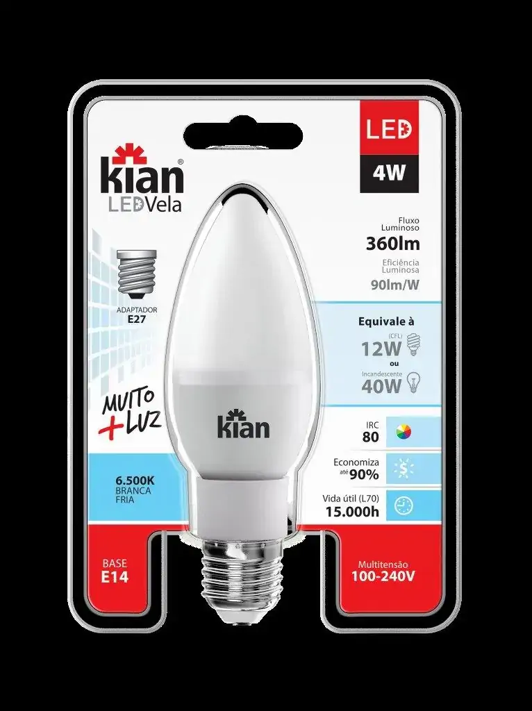 Lampada Vela Lt 4w 3000k Am Kian