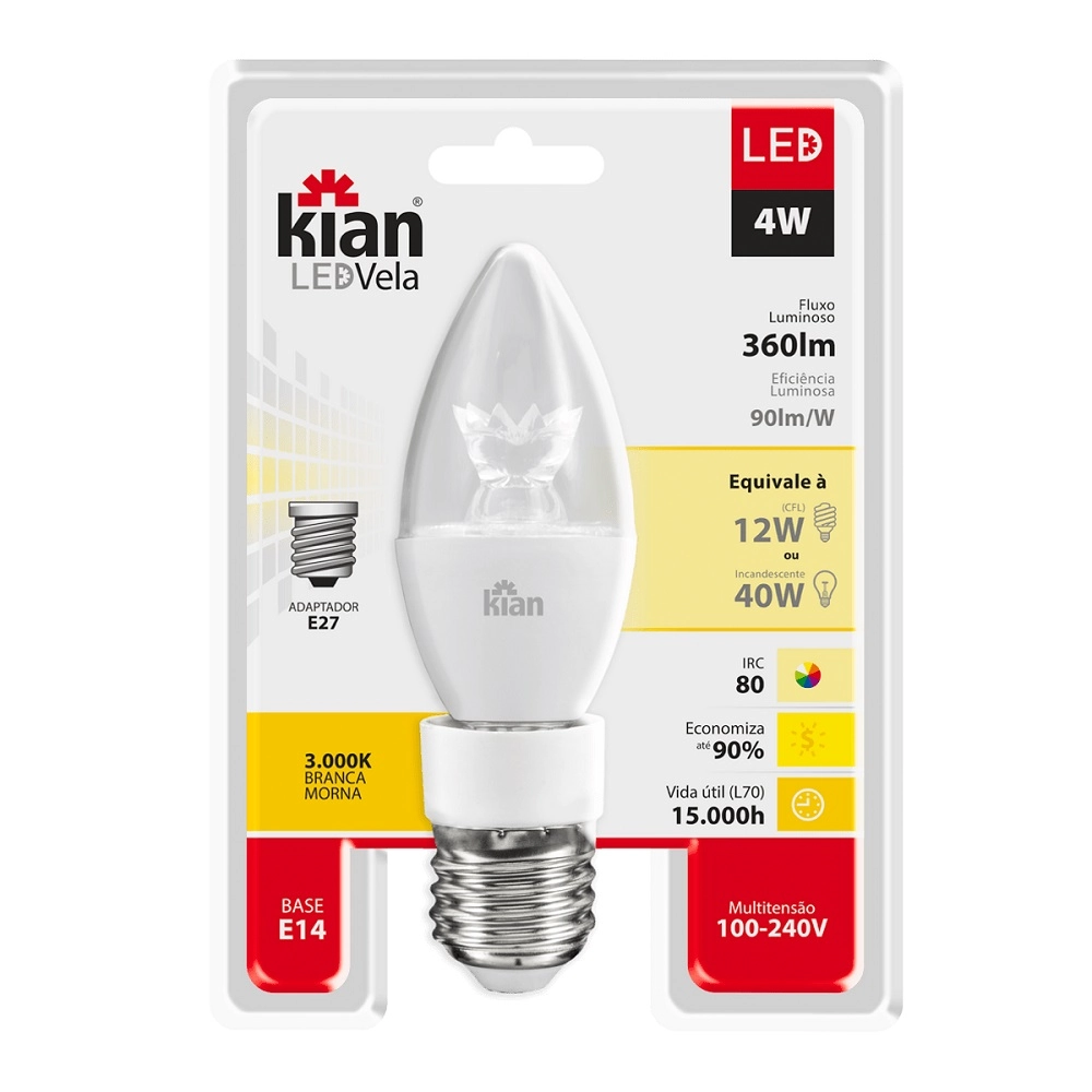 Lampada Kian Led Vela 12w 30
