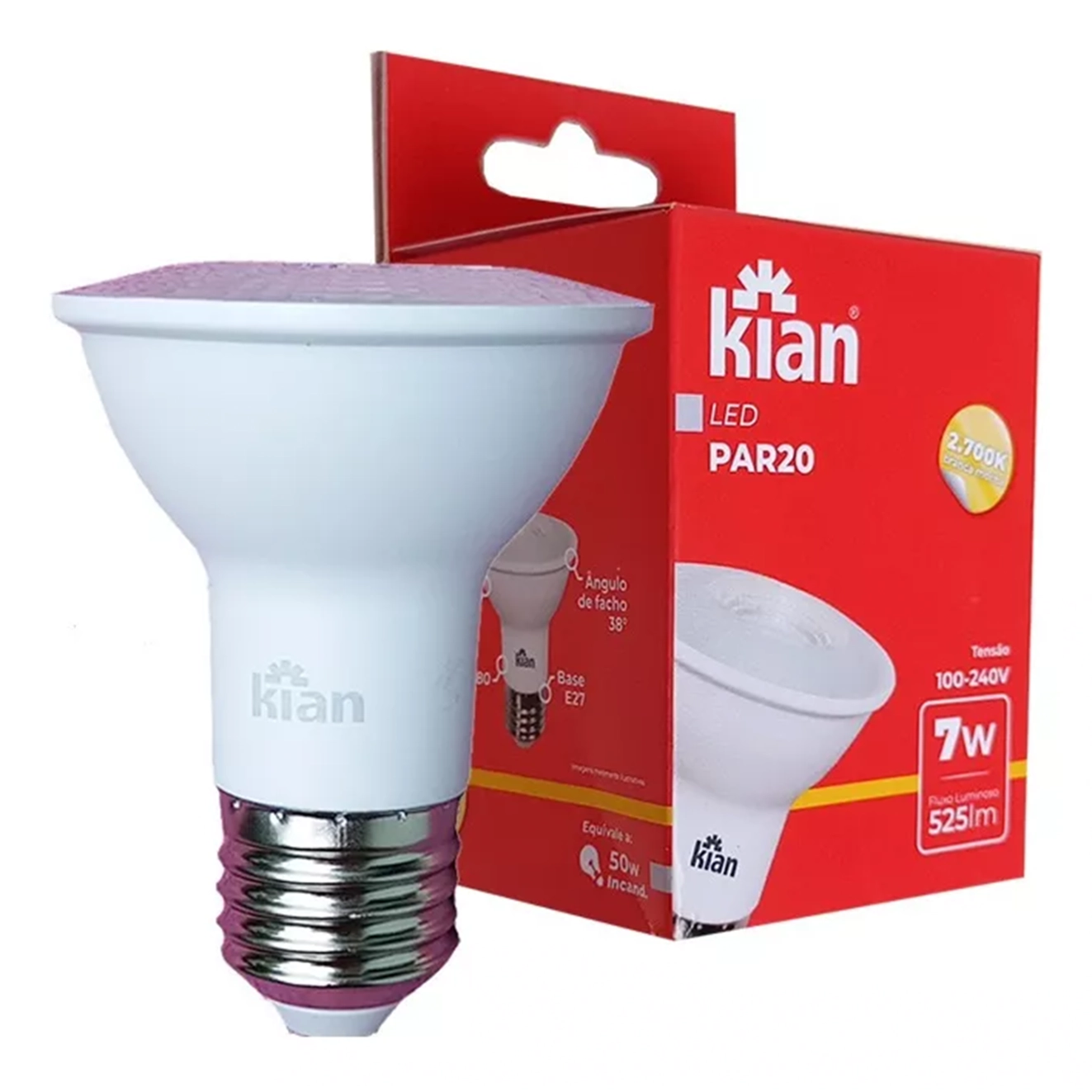 Kian Lampada Led Par 20 7w 2700k Bivolt 16270 16270