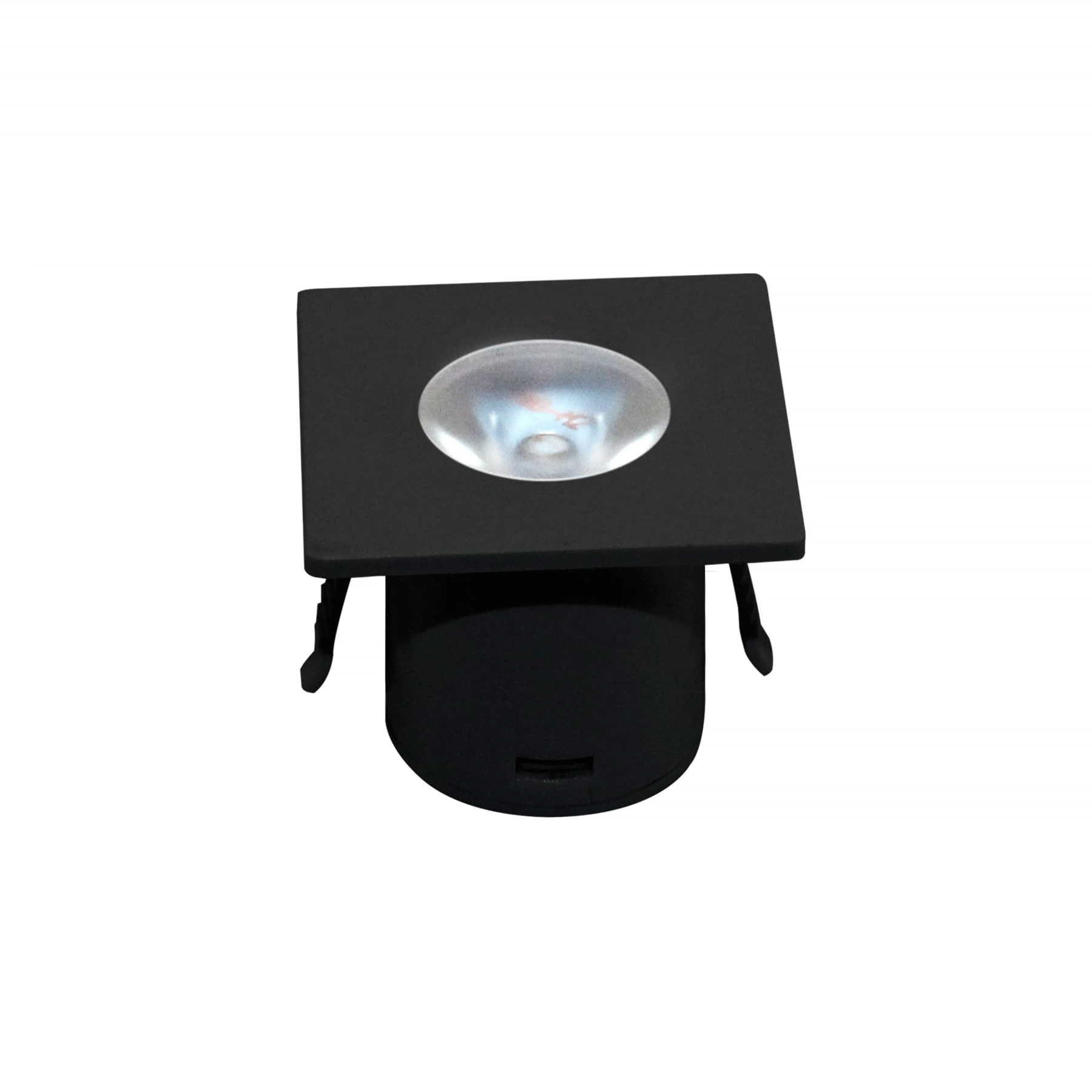 Mini Spot de Embutir LED 1W Luz Branca Quadrado Preto Kian Bivolt