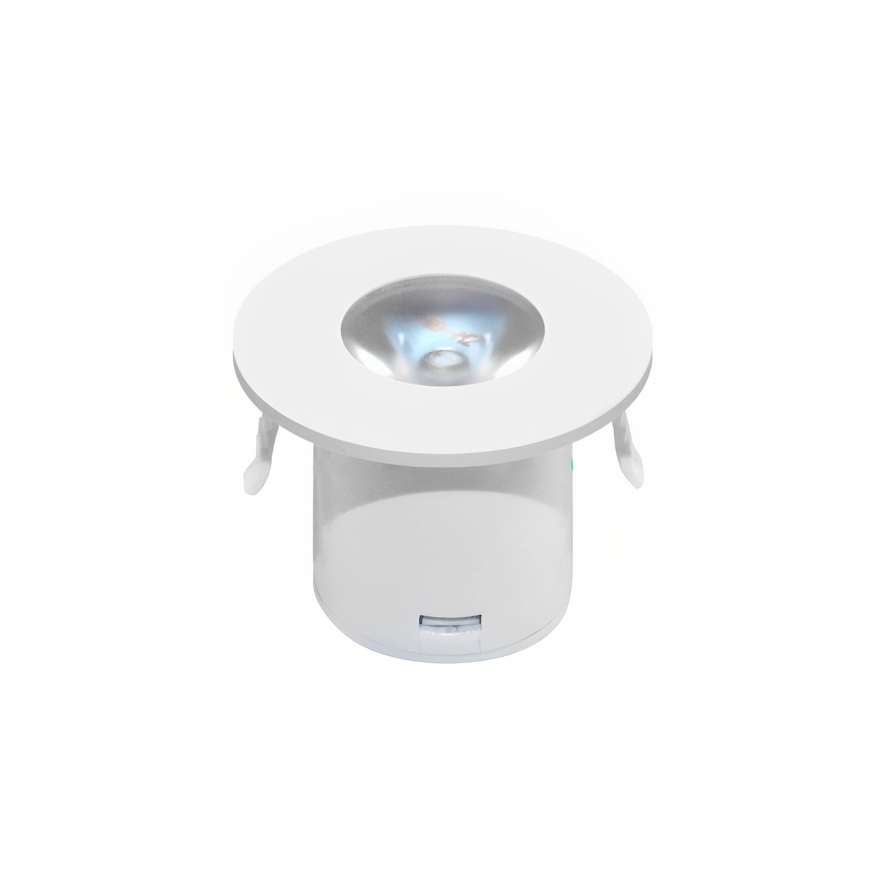 Mini Spot de Embutir LED 1W Luz Amarela Redondo Branco Kian Bivolt