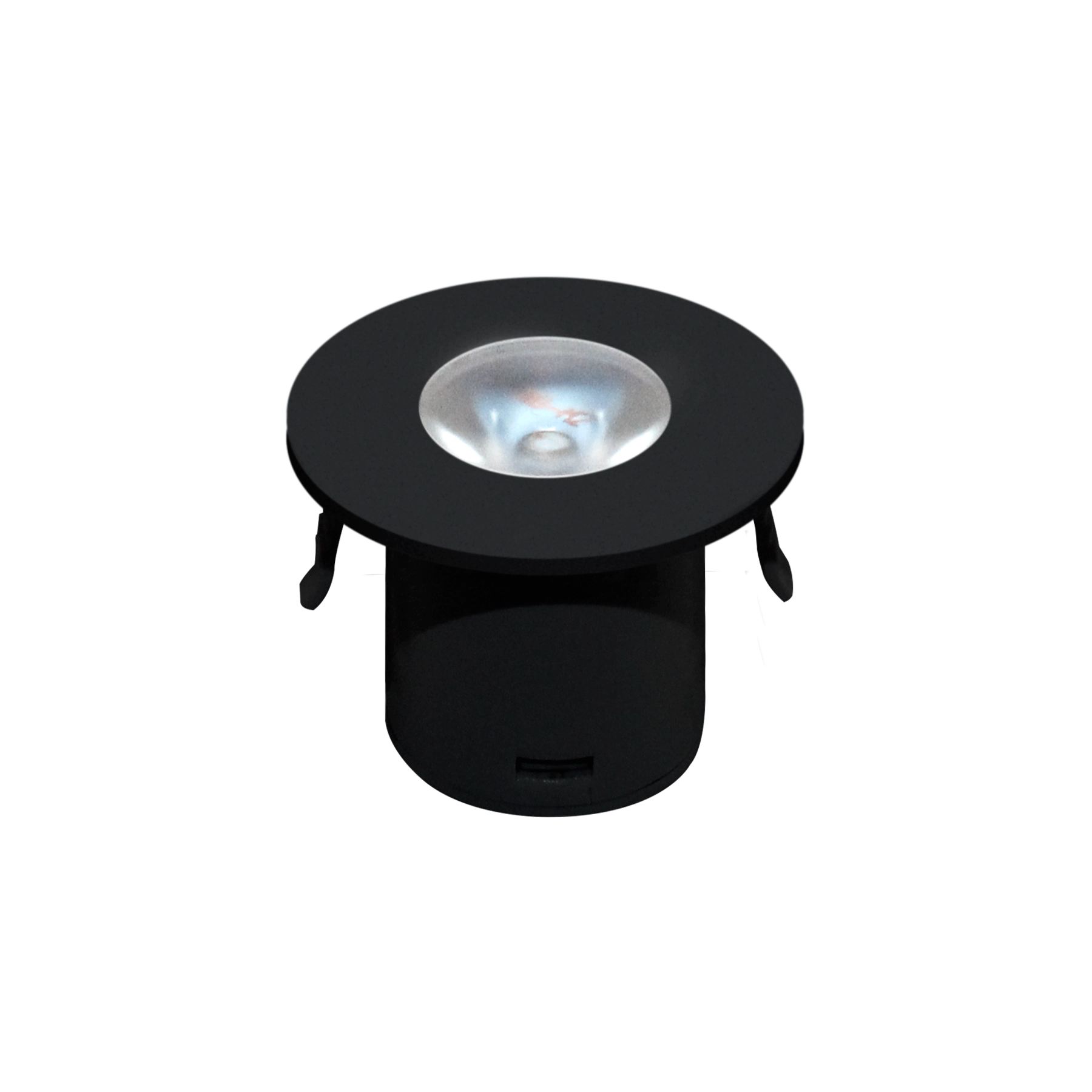 Mini Spot de Embutir LED 1W Luz Amarela Redondo Preto Kian Bivolt
