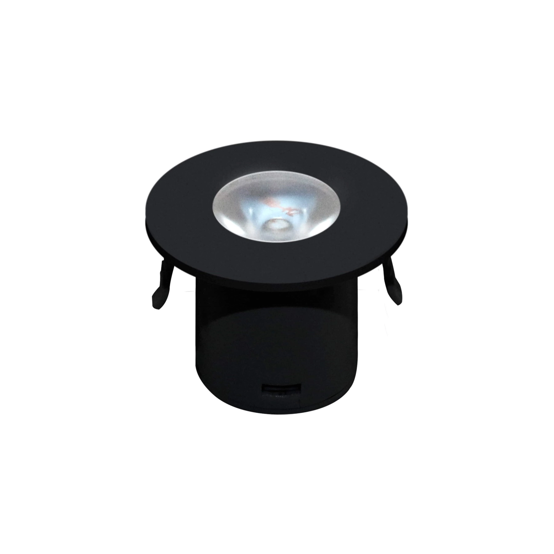 Mini Spot de Embutir LED 1W Luz Branca Redondo Preto Kian Bivolt