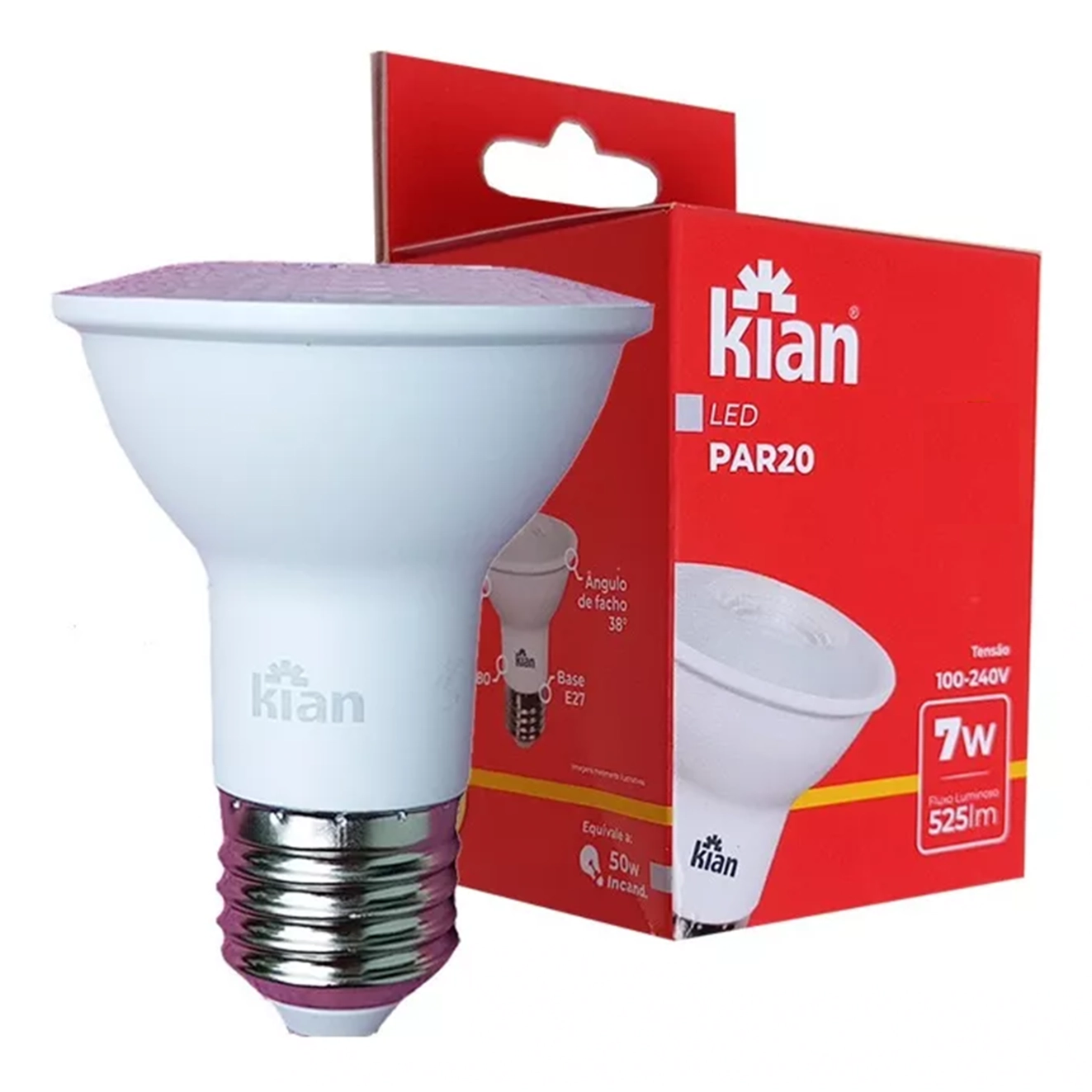 Lampada Led Par 20 7w Branco Neutro 4000k E27 Bivolt