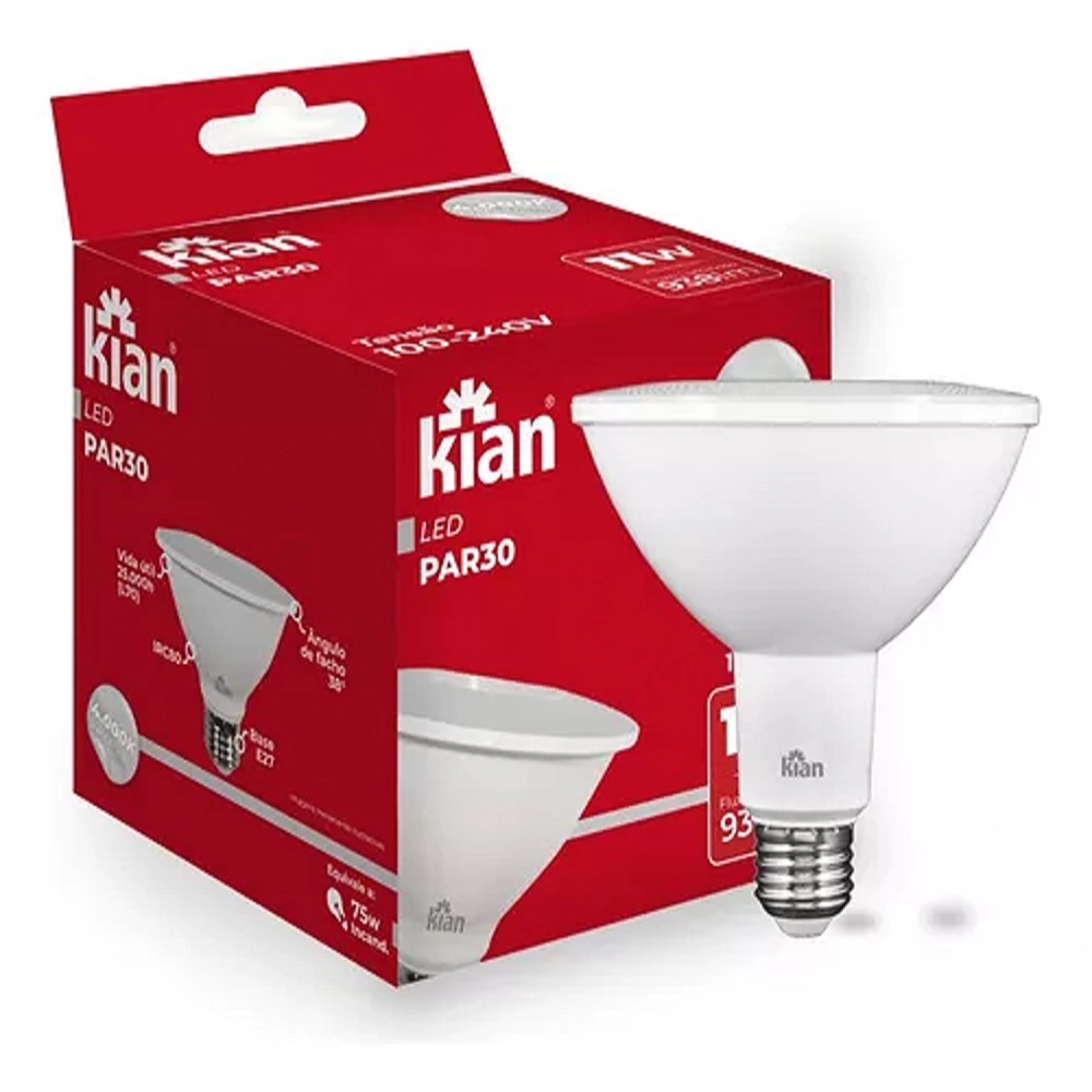 Lâmpada Led Par30 11w 4000k Bivolt E27 - Kian