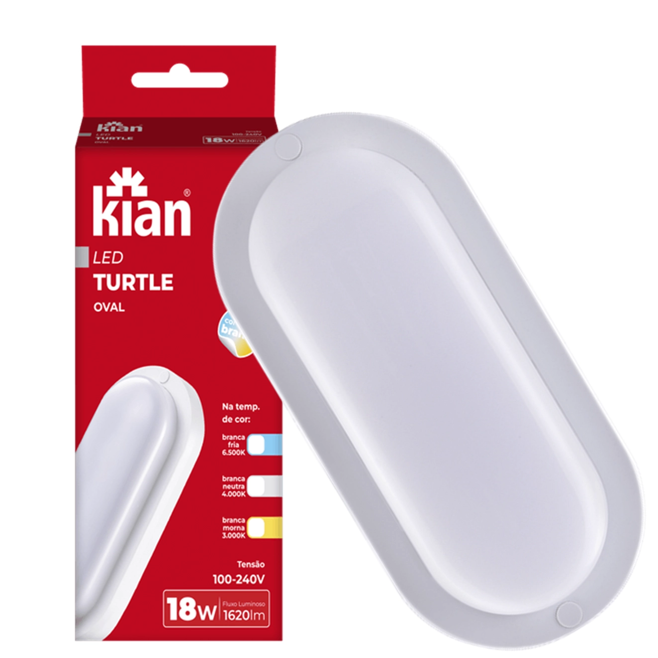 Arandela Tartaruga Led Branca Ip65 18w Branco Neutro 4000k