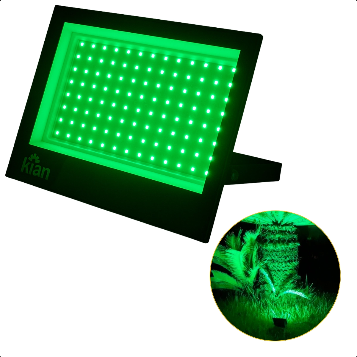 Projetor Refletor Led 100w Luz Verde Bivolt Kian