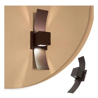 Arandela Aluminio 2 Focos Aba Box Parede Muro Interno/externo Bl09 Marrom