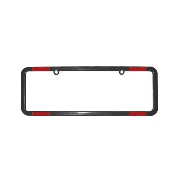 Moldura de Placa com Refletor Padrão Preta - SHEK PARTS 02005