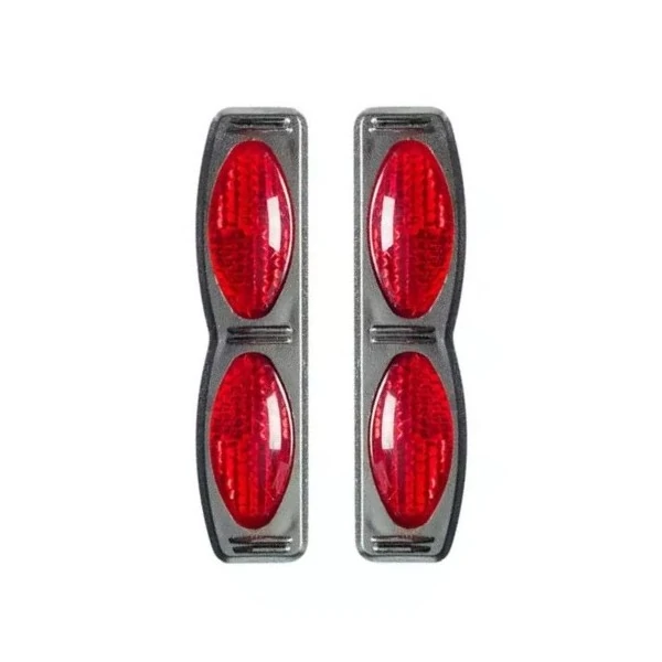 Protetor de Porta Luminoso Oval Duplo com Base Cromada Vermelho - SHEK PARTS 05008