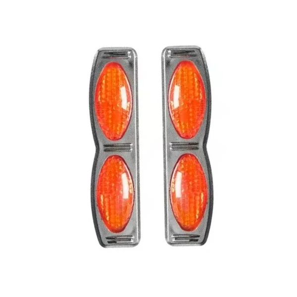 Protetor de Porta Luminoso Oval Duplo Base Cromada Laranja - SHEK PARTS 05009
