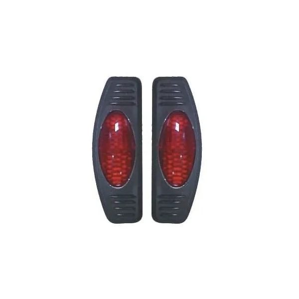 Protetor de Porta Luminoso Oval Simples com Base Preta Vermelho - SHEK PARTS 05002