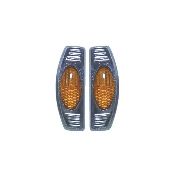 Protetor de Porta Luminoso Oval Simples com Base Preta Laranja - SHEK PARTS 05003