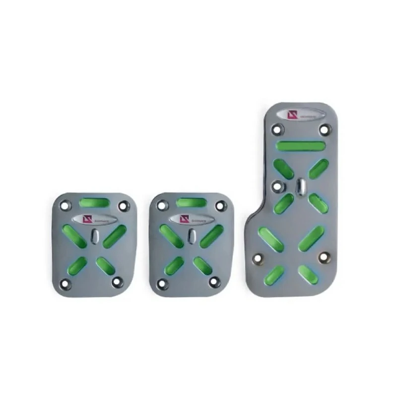 Capa de Pedal Sport Iluminada Cromada/Verde - SHEK PARTS 09026