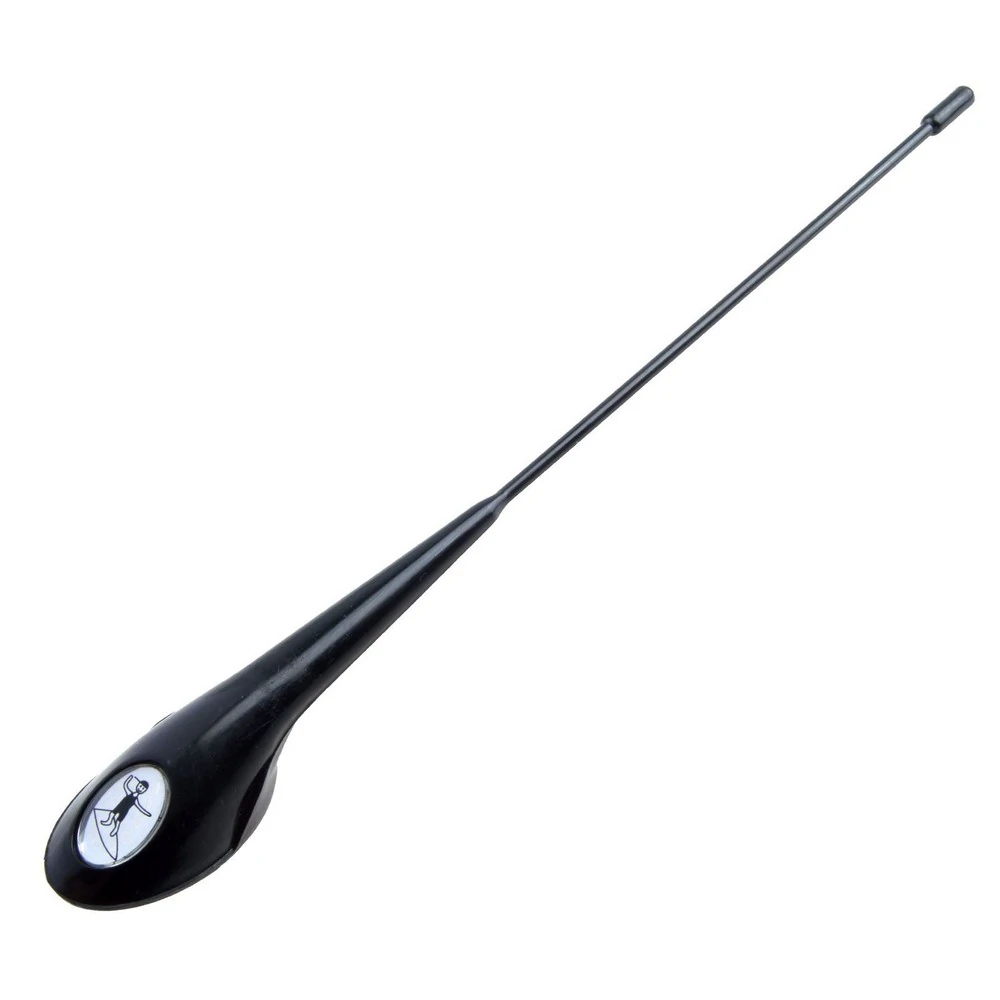 Antena Decorativa Dianteiro Universal com Desenho Resinado Surfista Preta - SHEK PARTS 01007