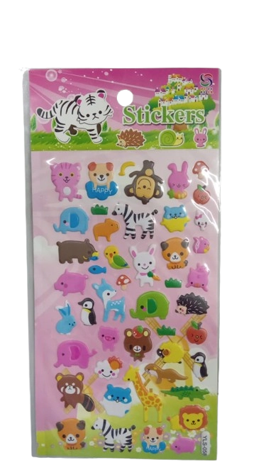 Adesivo Sticker Animais Sortidos 9x16cm Wei