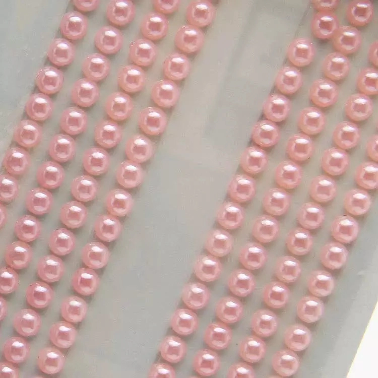 Adesivo Meia Perola C Faixa Tam 4mm Rosa Per Ro 4f Brilha Festas