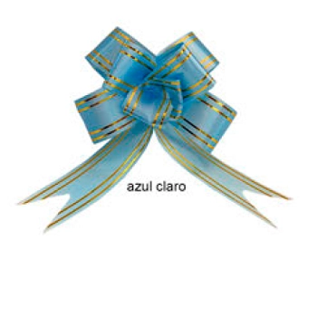 Laco Pronto Fio De Ouro 12mm C/10 Cor Azul Claro