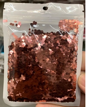 Enfeite Decorativo Hexagonal Ouro Rose 15g