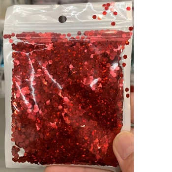 Enfeite Decorativo Hexagonal Vermelho 15g
